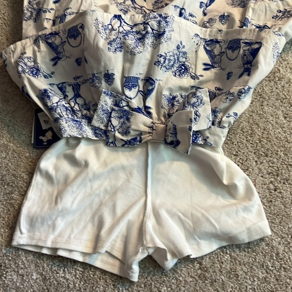 Gymboree NWT Blue and White Tiered Skort with Rabbit Print